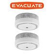 EVACUATE - Lot de 2 détecteurs de fumée NF autonomie 10 ans + supports magnétiques-EVACUATE - vignette