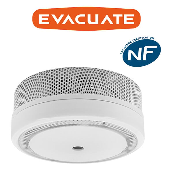 EVACUATE - Lot de 2 détecteurs de fumée NF autonomie 10 ans + supports magnétiques-EVACUATE - large