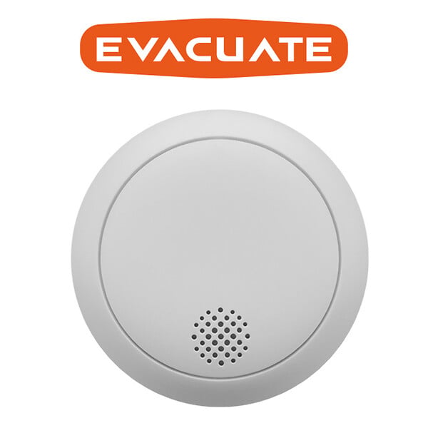 EVACUATE - Détecteur de fumée WIFI via TUYA : Alerte en cas de détection de fumée sur votre smartphone.  Autonomie : 5 ans - Garantie : 3 ans-EVACUATE - large
