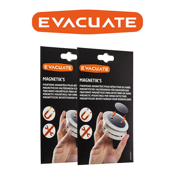 EVACUATE - Lot de 2 fixations aimantées pour détecteur de fumée-EVACUATE - large