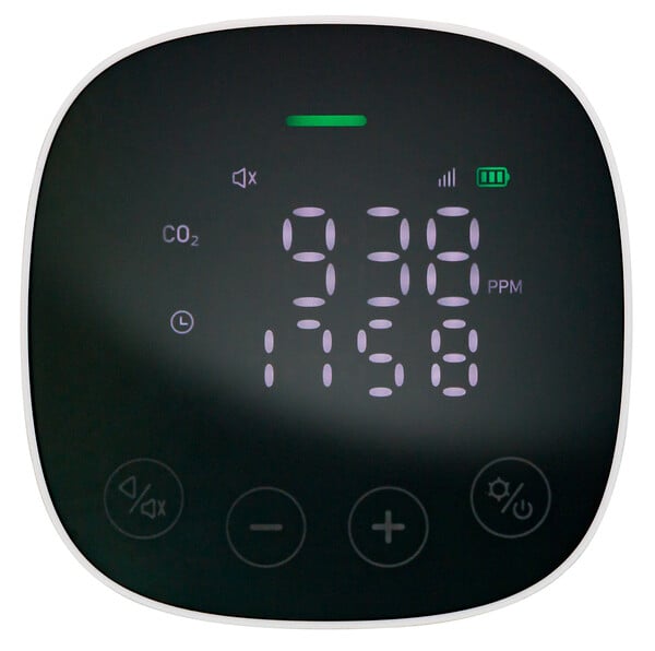 EVACUATE - Détecteur CO2 connecté écran LED : mesure la qualité de l'air - large