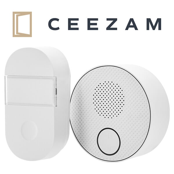 CEEZAM - Kit Sonnette sans Fil avec Flash - Aucune pile requise - Blanc-CEEZAM - large