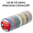 HELLERMANNTYTON - BATILEC Lot de 10 rubans isolants électriques 15mm x 10m panachés - vignette