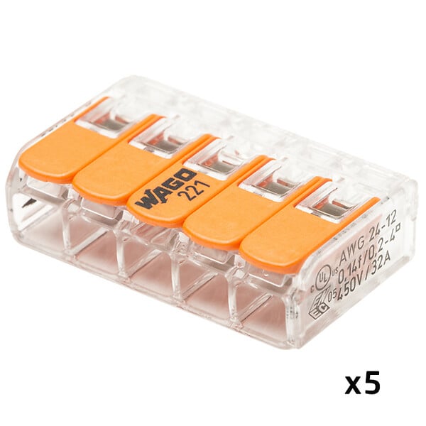 WAGO - Blister panaché de 20 bornes de connexion automatique 2,3 et 5 entrées S221 - large