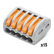 WAGO - Sachet de 15 bornes de connexion automatique 5 entrées S222 - vignette