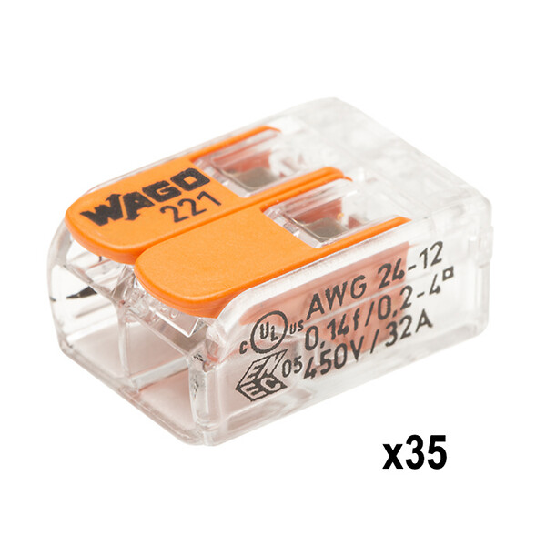 WAGO - WAGO Mallette 80 bornes de connexion S221 (35x2E-40x3E-5x5E) pour fils souples et rigides - large