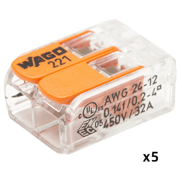 WAGO - Pot de 30 bornes de connexion automatique S221 2,3 et 5 entrées - large