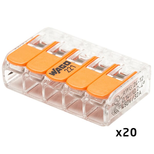 WAGO - WAGO Pot de 100 bornes de connexion automatique S221 2,3 et 5 entrées - large
