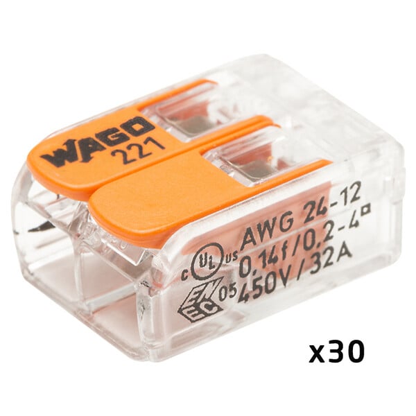 WAGO - WAGO Pot de 100 bornes de connexion automatique S221 2,3 et 5 entrées - large