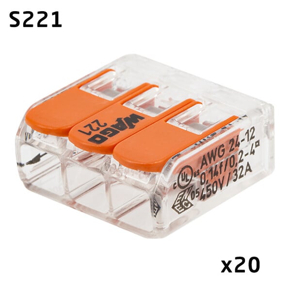 WAGO - WAGO Pot 100 bornes de connexion automatique S221 et S2273 (KNX) - large