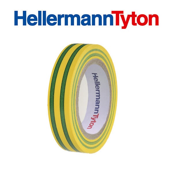HELLERMANNTYTON - Lot de 10 rubans isolant de 10m et de largeur 15mm Vert et Jaune-HellermannTyton - large