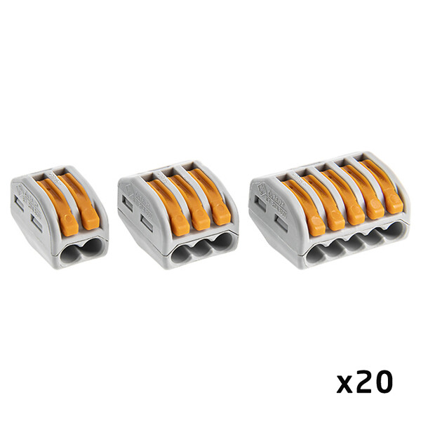 WAGO - Bornes 2.3 et 5 entrées S222 Blister de 20 - large