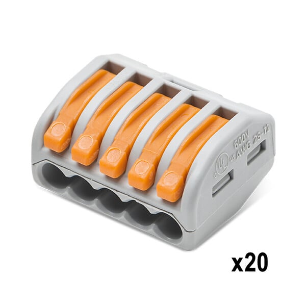 WAGO - Malette de 80 bornes de connexion S222 2, 3, et 5 entrées pour fils souples et rigides - large