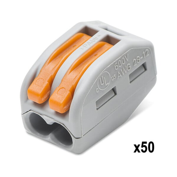 WAGO - Bornes de connexion automatique S222 2 entrées par 50 - large