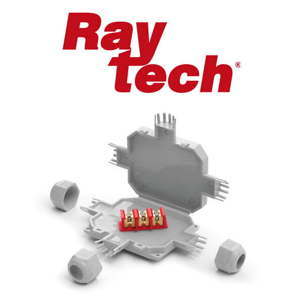 RAYTECH - Boite étanche Bob3 x 2,5 à 4 mm² - Micro-jonction électrique étanche IP68/IP69K avec gel – Connecteur extérieur passante/dérivée - large