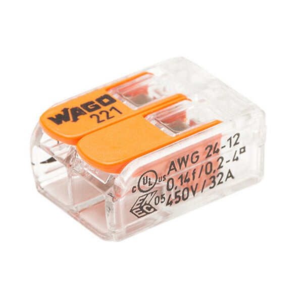 WAGO - Bornes de connexion automatique S221 2 entrées par 100 - large