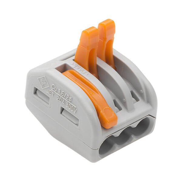 WAGO - Sachet de 15 bornes de connexion automatique 3 entrées S222 - large