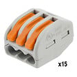 WAGO - Sachet de 15 bornes de connexion automatique 3 entrées S222 - vignette