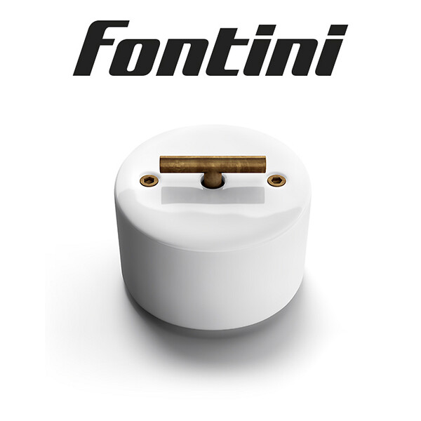 FONTINI - FONTINI Inter. volets-roulants rotatif métal laiton vieilli porcelaine blanche DO - large