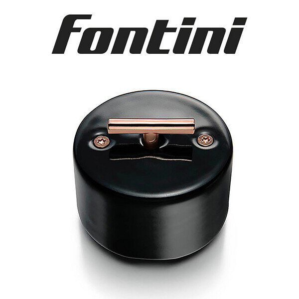 FONTINI - FONTINI Inter. volets-roulants rotatif métal cuivre brillant porcelaine noire DO - large