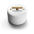 FONTINI - FONTINI Poussoir rotatif métal laiton doré satiné porcelaine blanche DO - vignette