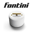 FONTINI - FONTINI Poussoir rotatif métal laiton doré satiné porcelaine blanche DO - vignette