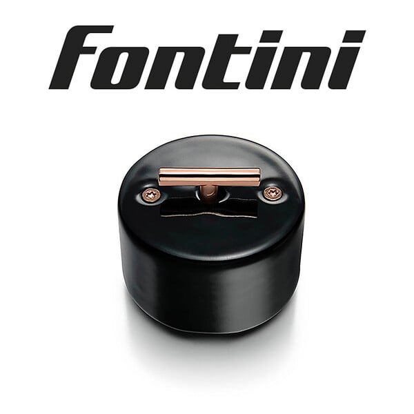 FONTINI - Va-et-vient metal cuivre brillant porcelaine noire DO-FONTINI - large