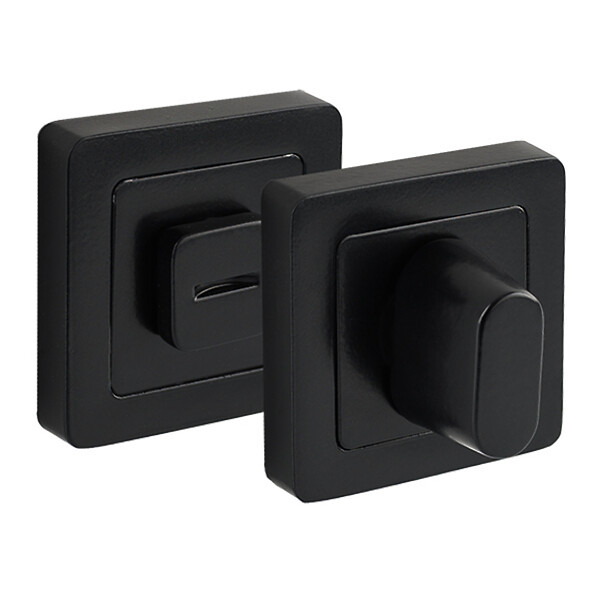 AYR - Lot de 2 poignées CANELA noir mat + 2 rosaces condamnation  noir mat-AYR - large