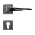 AYR - AYR Lot de 2 poignées MAXIM graphite mat + 2 rosaces cylindre graphite mat - vignette