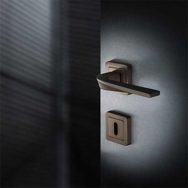 AYR - Lot de 2 poignées MAXIM graphite mat + 2 rosaces clé  graphite mat-AYR - large
