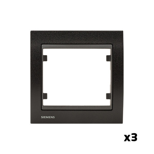 SIEMENS - SIEMENS LOT 3 Va et Vient Silver Delta Iris + Plaque Métal texturé Alu Noir - large