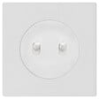 FONTINI - FONTINI Double bouton poussoir blanc avec manette blanc glossy DOM + plaque simple blanc - vignette
