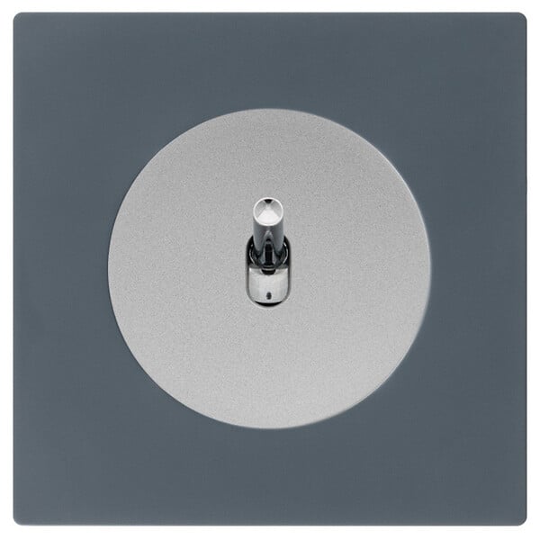 FONTINI - FONTINI Va et vient ALU DOM + plaque simple blue grey manette chrome - large