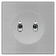 FONTINI - FONTINI Double va-et-vient ALU avec manette chrome DOM et plaque simple métallisée gris - vignette