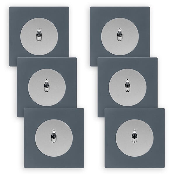 FONTINI - 6 va-et-vient ALU glossy DOM + 6 plaques simples blue grey - large