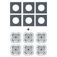 FONTINI - 6 va-et-vient ALU glossy DOM + 6 plaques simples blue grey - vignette
