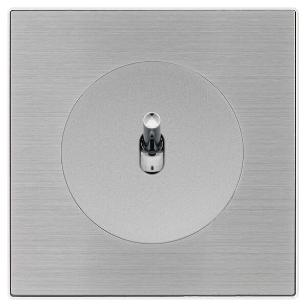 FONTINI - FONTINI Bouton poussoir ALU avec manette chrome DOM et plaque simple métallisée gris - large