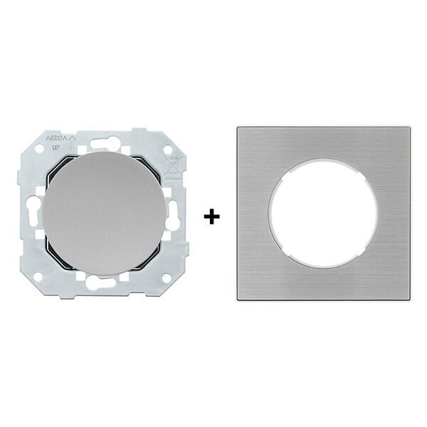 FONTINI - FONTINI Obturateur aluminium DOM avec plaque simple métallisée gris - large