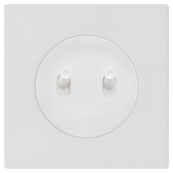 FONTINI - Double va-et-vient blanc avec manette blanc glossy DOM et plaque simple blanc – Gestion lumineuse double avec élégance et modernité - large