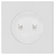 FONTINI - Double va-et-vient blanc avec manette blanc glossy DOM et plaque simple blanc – Gestion lumineuse double avec élégance et modernité - vignette