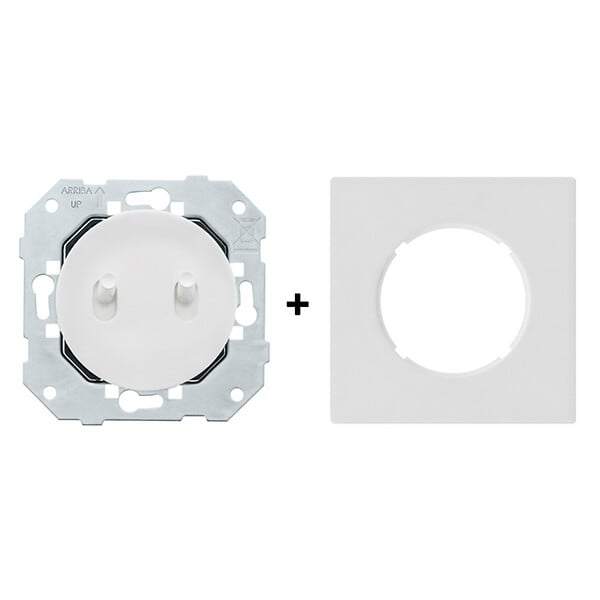 FONTINI - Double va-et-vient blanc avec manette blanc glossy DOM et plaque simple blanc – Gestion lumineuse double avec élégance et modernité - large
