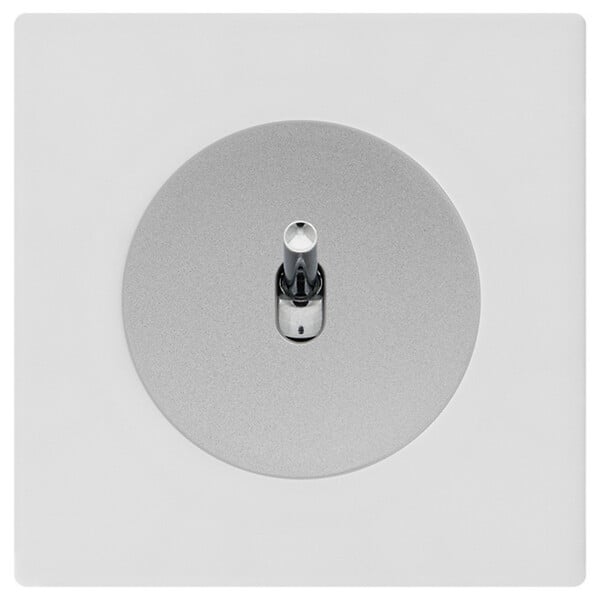 FONTINI - FONTINI Va et vient ALU - manette chrome DOM + plaque simple blanc - large