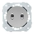 FONTINI - FONTINI Double bouton poussoir ALU manette chrome DOM et plaque simple métallisée gris - vignette