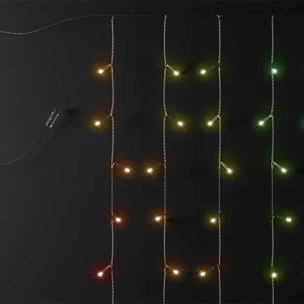 TWINKLY - TWINKLY Rideau Multic RGBW Connecté 1x2m IP65 Fil Noir - Étanche pour Extérieur, Twinkly Curtain Plus - large