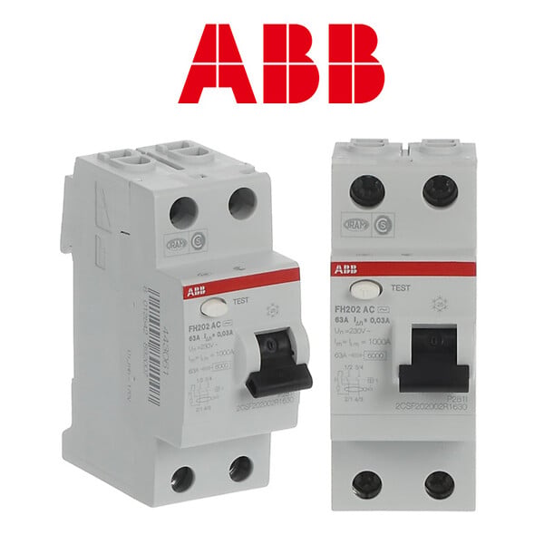 ABB - Lot de 2 Interrupteurs différentiels  à vis raccordement 63A 30mA Type AC-ABB - large
