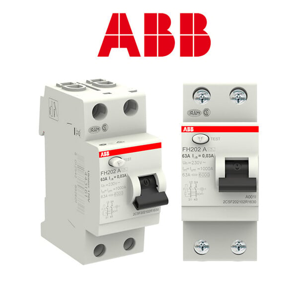 ABB - Lot de 2 Interrupteurs différentiels  à vis raccordement 63A 30mA Type A-ABB - large