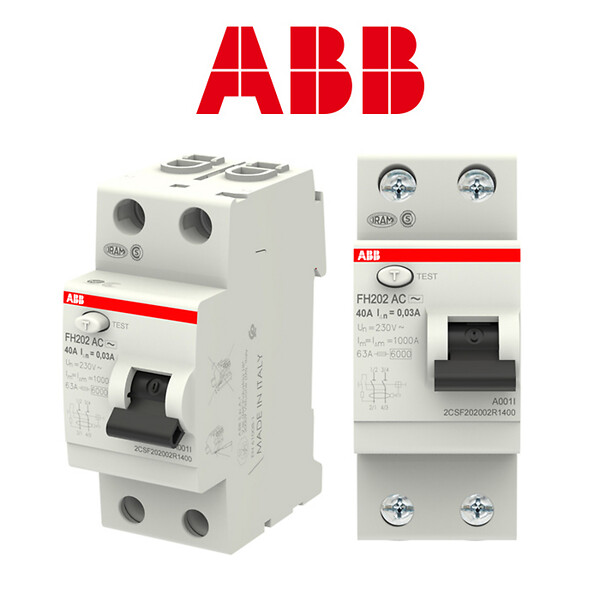 ABB - Lot de 2 Interrupteurs différentiels  à vis raccordement 40A 30mA Type AC-ABB - large