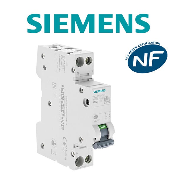 SIEMENS - Disjoncteur 32A Ph+N courbe C 4.5kA 230V-SIEMENS - large