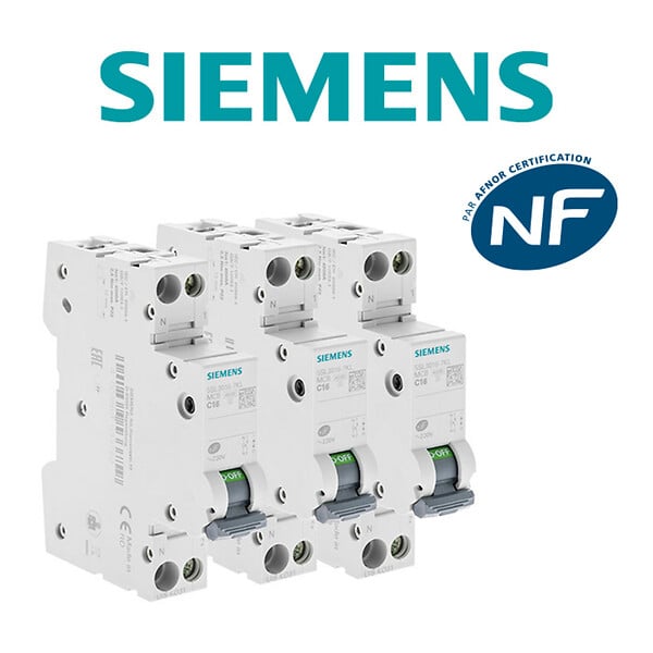 SIEMENS - SIEMENS LOT 3 disjoncteurs modulaires 16A 230V, 4,5kA, 1+N POLES, COURBE C - large