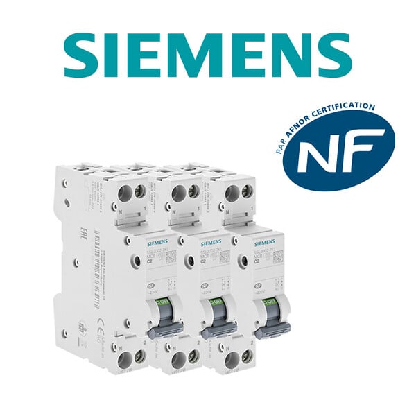 SIEMENS - SIEMENS Lot de 3 disjoncteurs électriques phase + neutre 2A - large